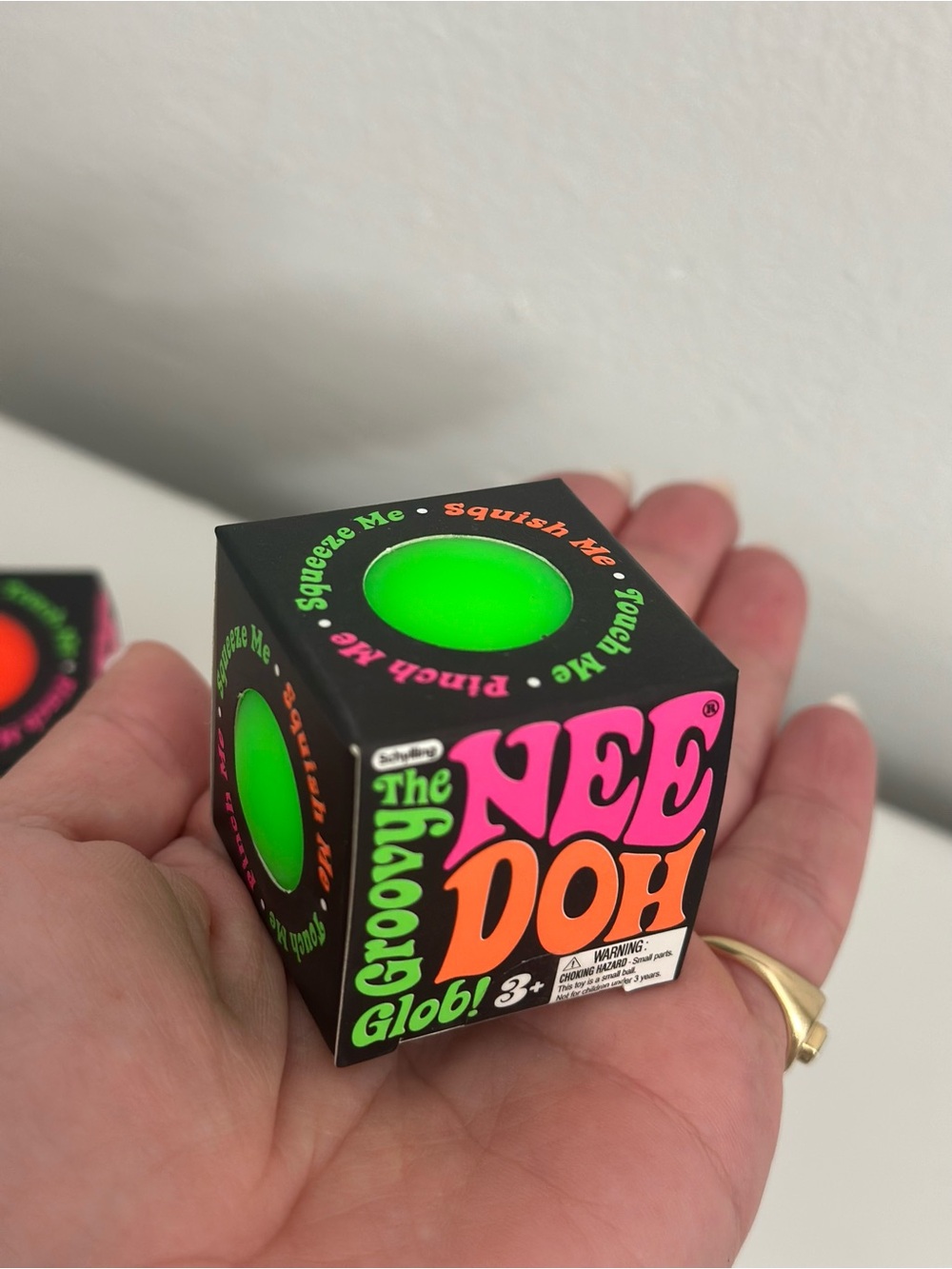 NeeDoh Groovy Glob Squeeze Toy - Neon Green